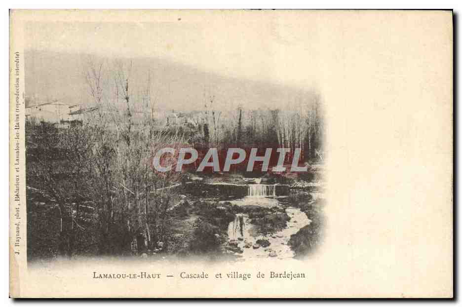 CPA Lamalou Le Haut Cascade et Village de Bardejean