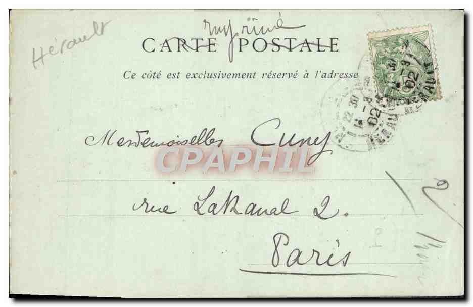 CPA Montpellier Perspective de la Rue Nationale — Back