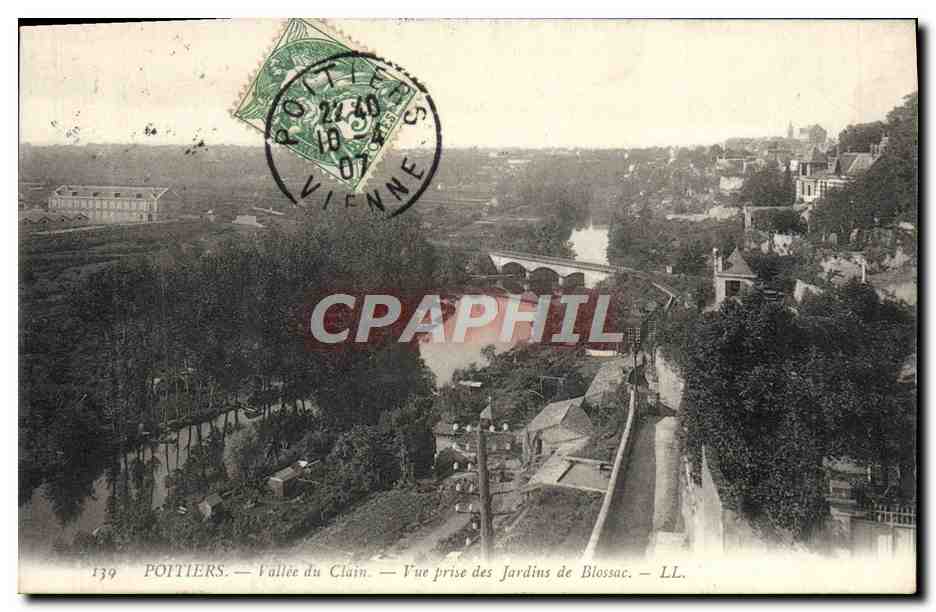 CPA Poitiers Vallee du Clain Vue prise des jardins de Blossac