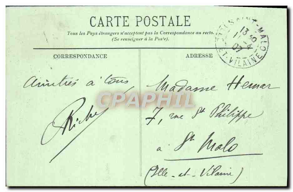 CPA Poitiers Vallee du Clain Vue prise des jardins de Blossac — Rückseite
