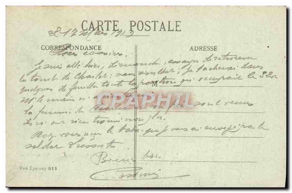 CPA Reims Dans Ses Annees de Bombardements La rue Carnot aussitot l'incendie Militaria — Verso