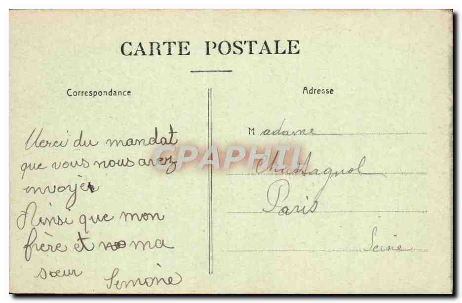CPA Germigny Une Rue du Village Militaria — Rückseite
