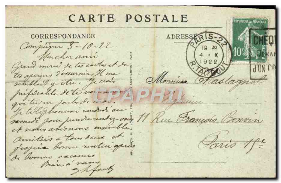 CPA Compiegne Bombardement Rues Mosnier et du chateau Militaria — Rückseite