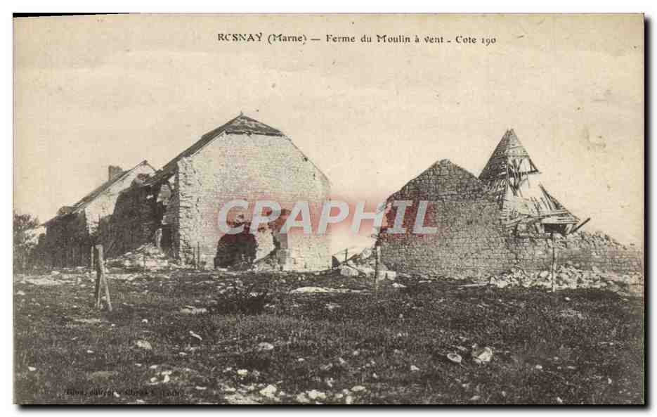 CPA Rosnay Ferme du Moulin a Vent Militaria