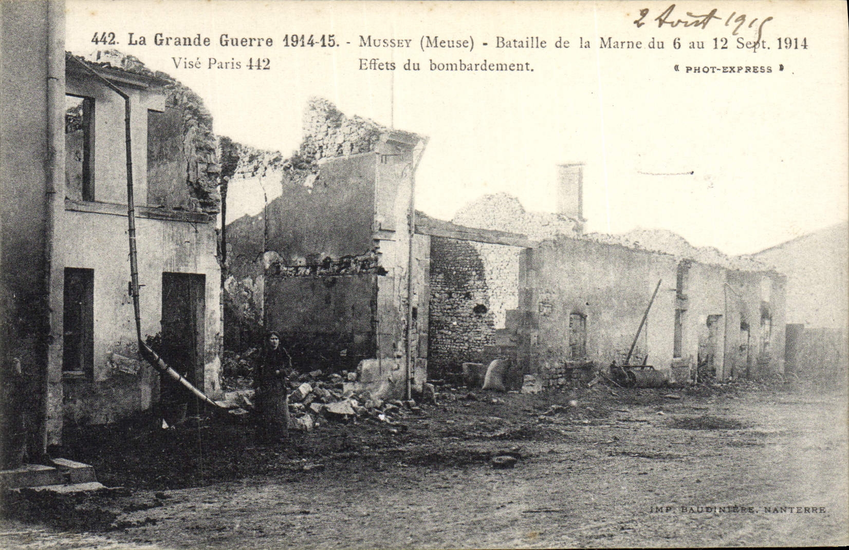 Mussey (Meuse) — Effets du bombardement — Bataille de la Marne du 6 au 12 Sept. 1914 — Phot-Express