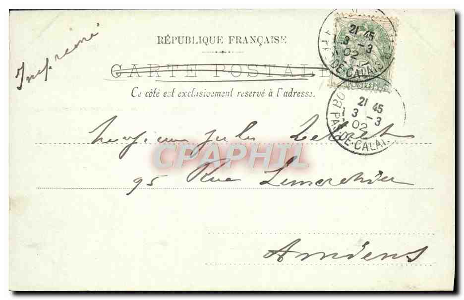 CPA Boulogne sur Mer L'Heure de la Maree Bateaux — Verso