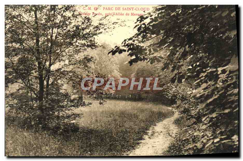 CPA Saint Cloud Parc Sentier perdu pres l'allee de Marnes