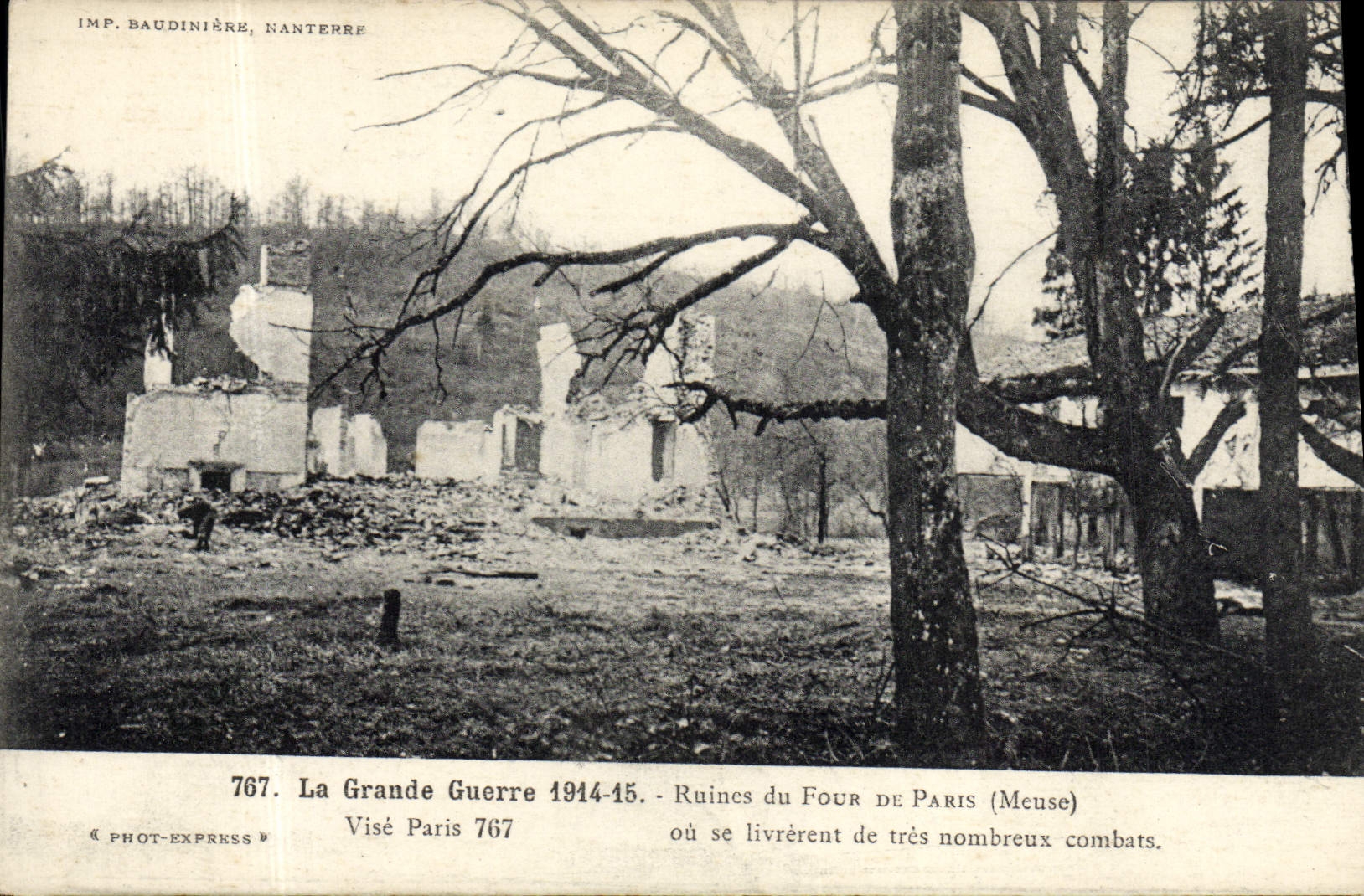 Ruinen des Four de Paris (Meuse) — Krieg 1914-15 — IMP. BAUDINIÈRE, NANTERRE, Nr. 767