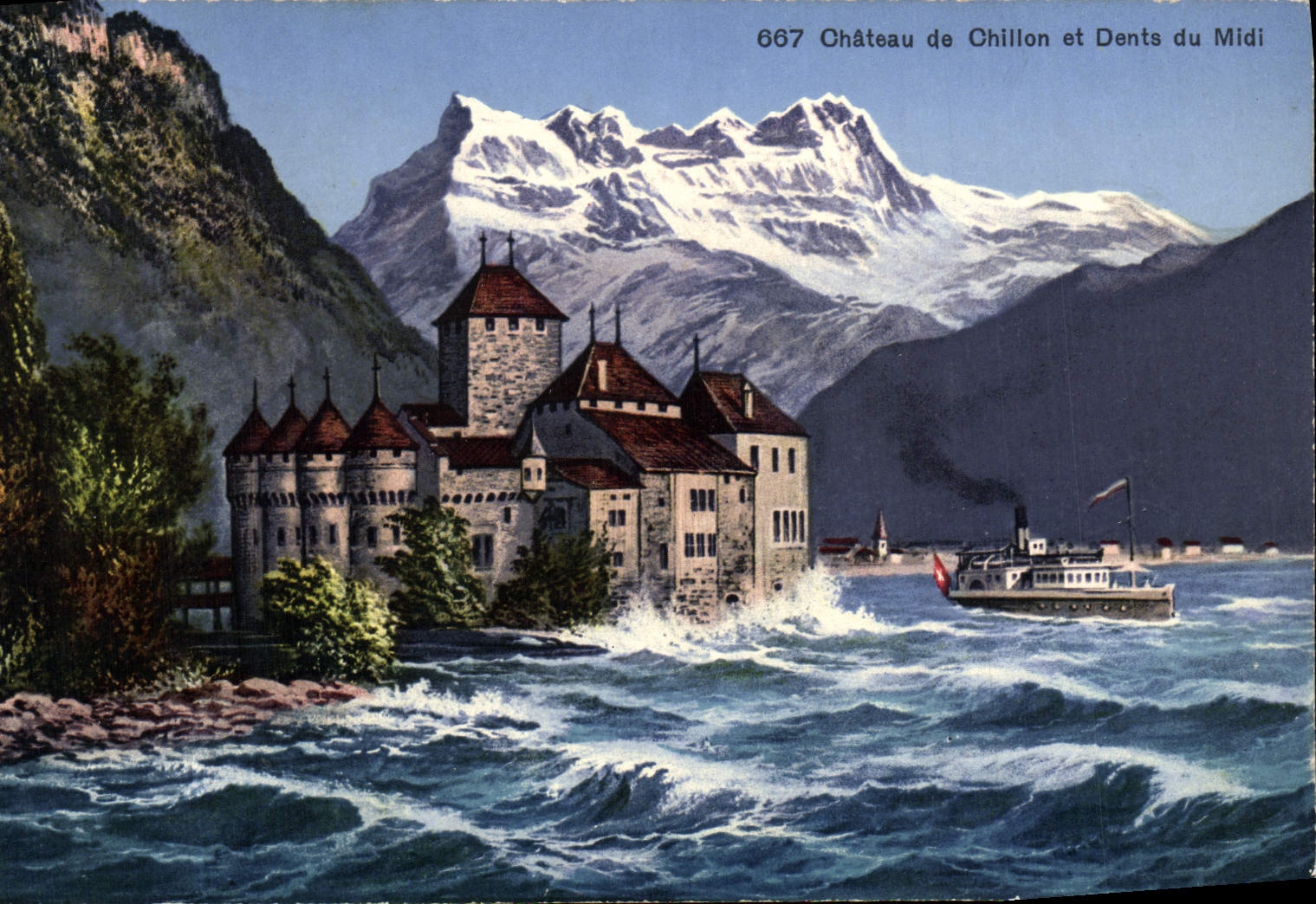 CPA Chateau de Chillon et Dents du Midi