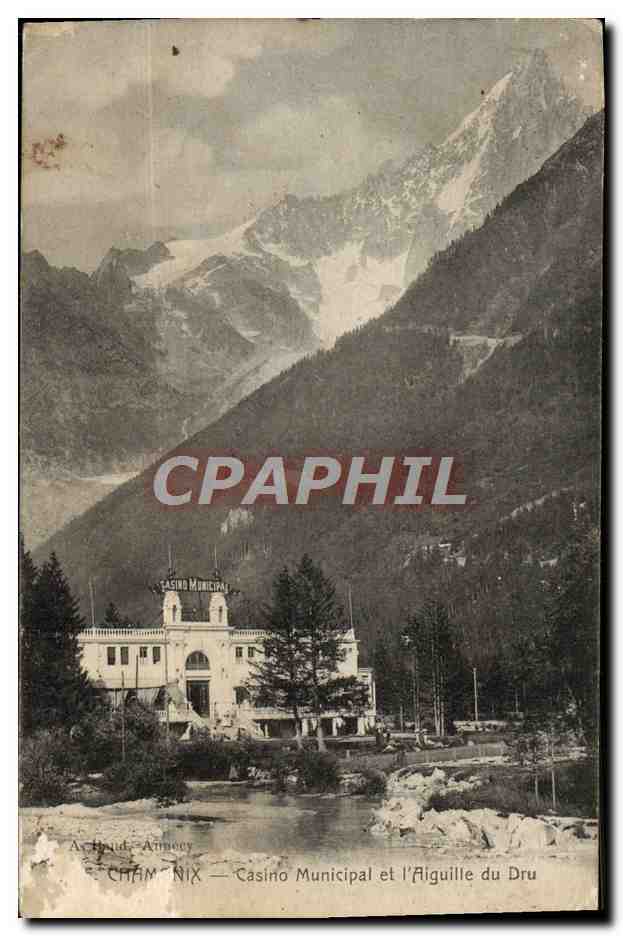 CPA Chamonix Casino Municipal et l'Aiguille du Dru