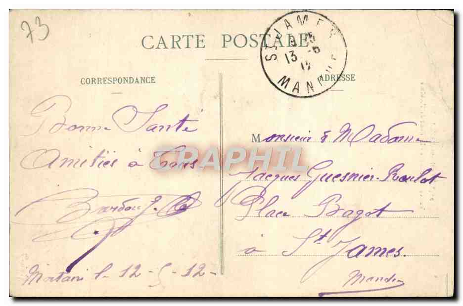 CPA Aix les Bains Environs Vallee des Bauges Le pont de l'abime — Rückseite