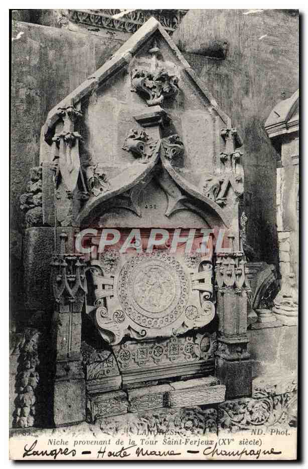CPA Langres Niche provenant de la Tour Saint Ferjeux 