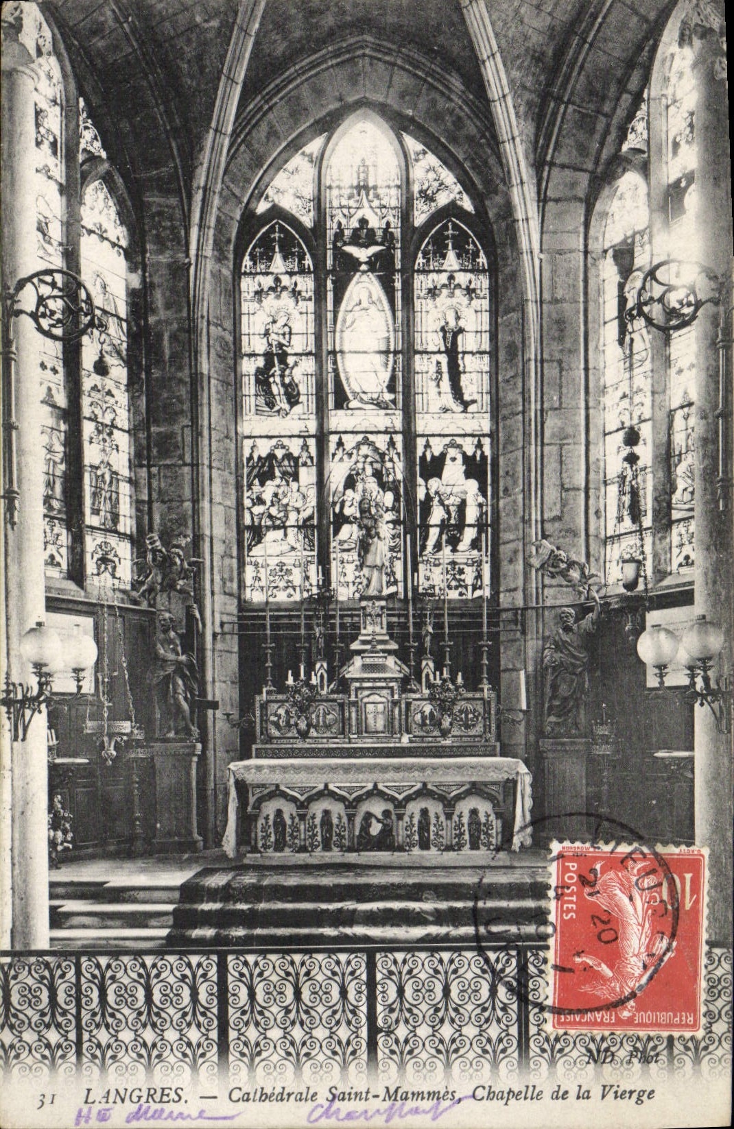 Langres — Cathédrale Saint-Mammès, Chapelle de la Vierge — éditeur H. Dame, n°31
