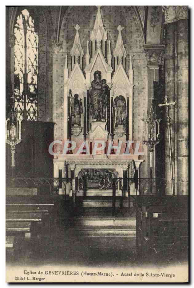 CPA Eglise de Genevrieres Autel de la Sainte Vierge