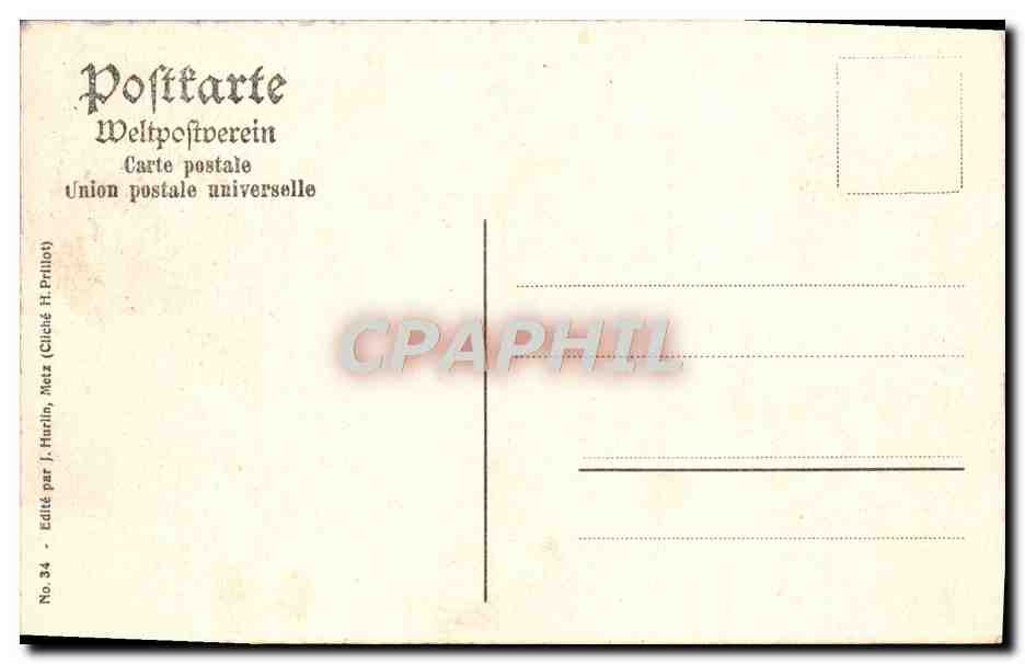 Ancienne Porte des Allemands — Melz — éditeur H. Prillot, n° 34 — Verso