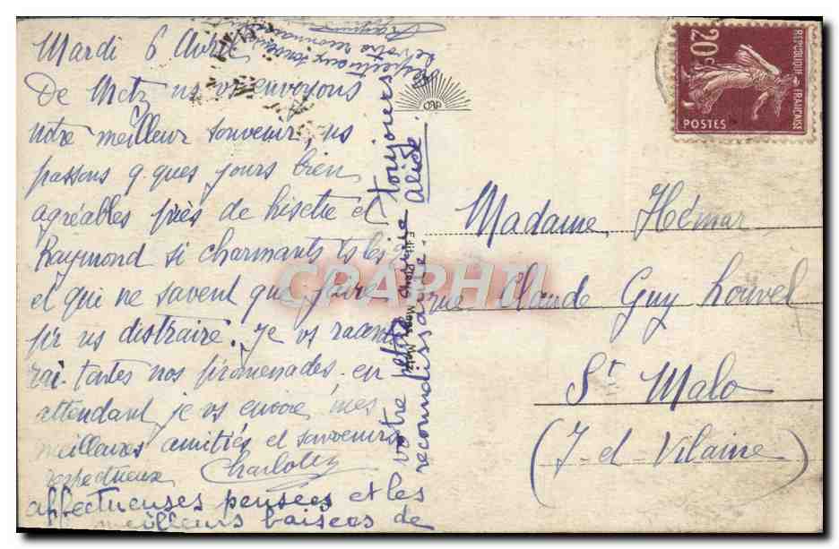 CPA Metz Place du Roi Georges Hotel d'Alsace Automobile  — Rückseite