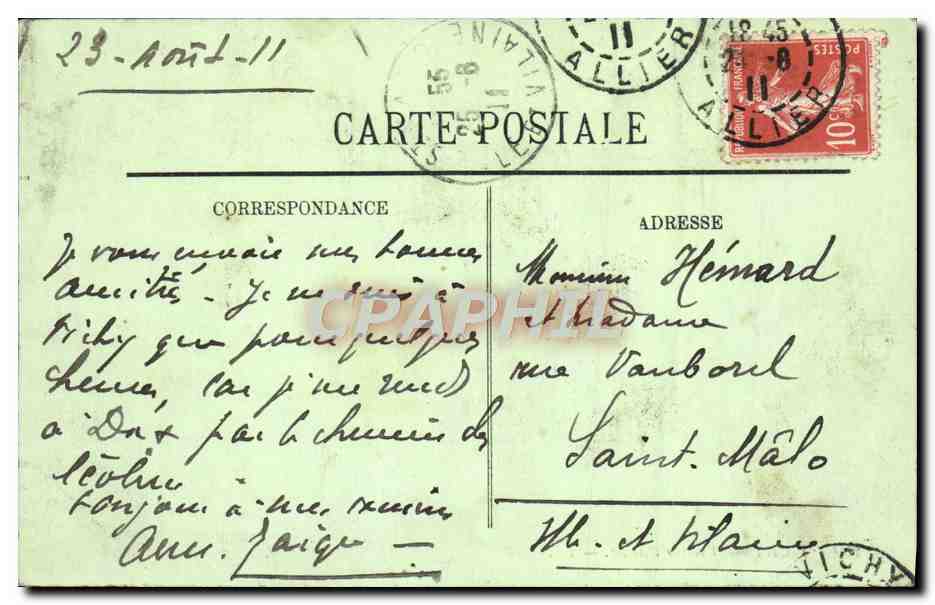CPA Vichy Vue sur l'Allier — Verso