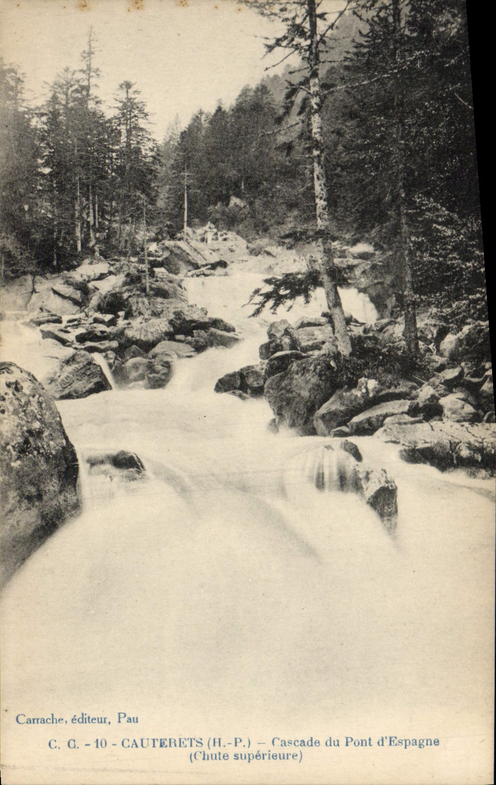 Cauterets (H.-P.) — Cascade du Pont d'Espagne (Chute supérieure) — Carrache, éditeur, Pau