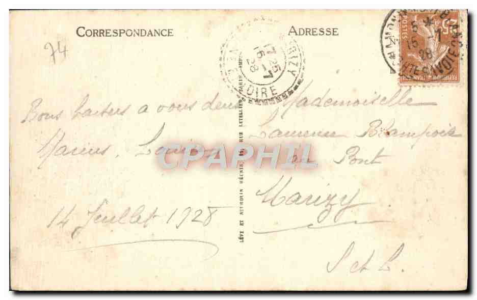 CPA Chamonix Mont Blanc Vue Generale Planpraz et le Brevent  — Verso