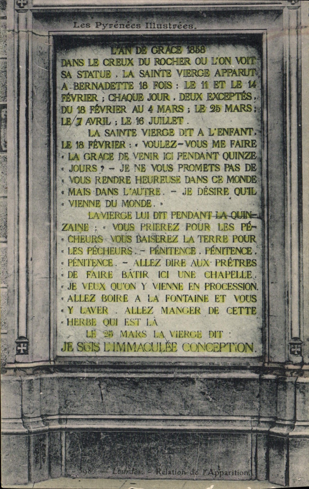 CPA Lourdes Relation de l'apparition