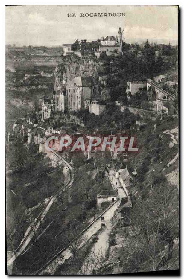 Rocamadour — vue panoramique du village perché — éditeur anonyme, n° 1481 - Recto