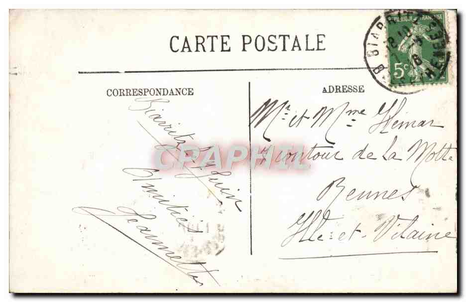 CPA Biarritz Vue Generale de la Plage — Verso