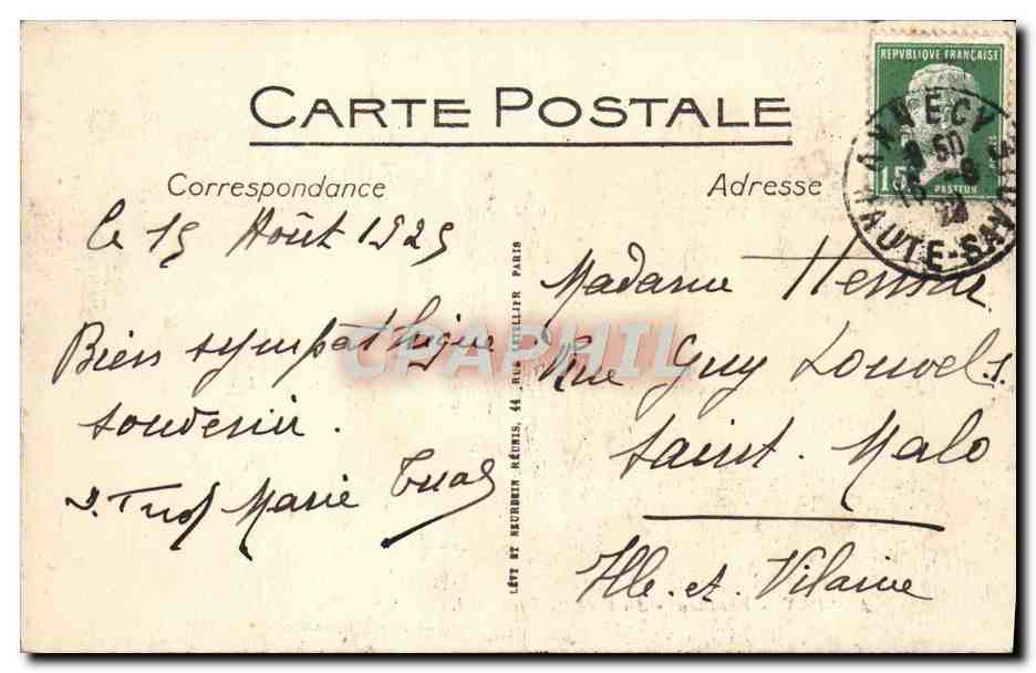 CPA Annecy Menthon Au Bord du lac — Rückseite