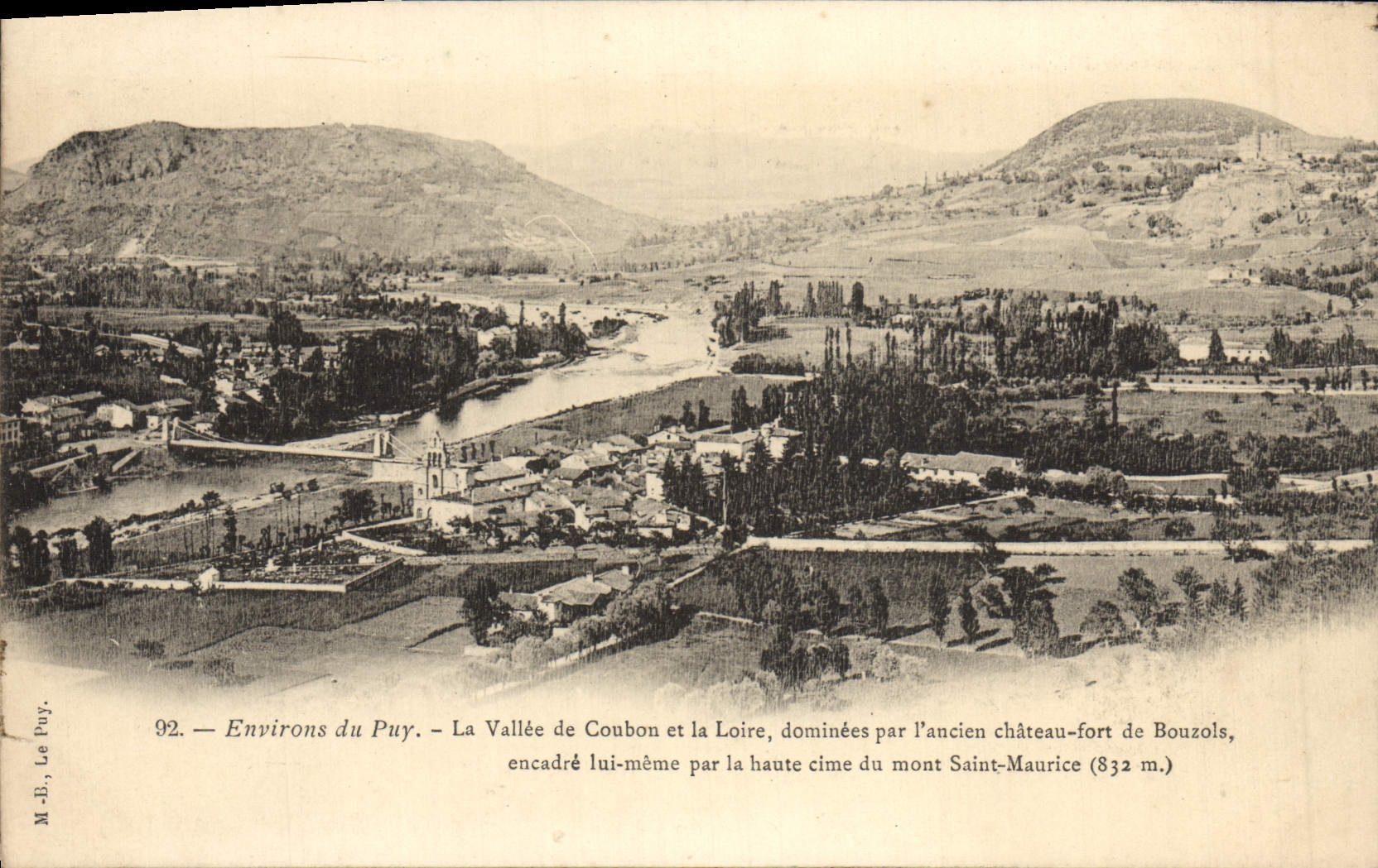 CPA Environs du Puy La Vallee de Coubon et la Loire dominees par l'ancien chateau fort de Bouzols