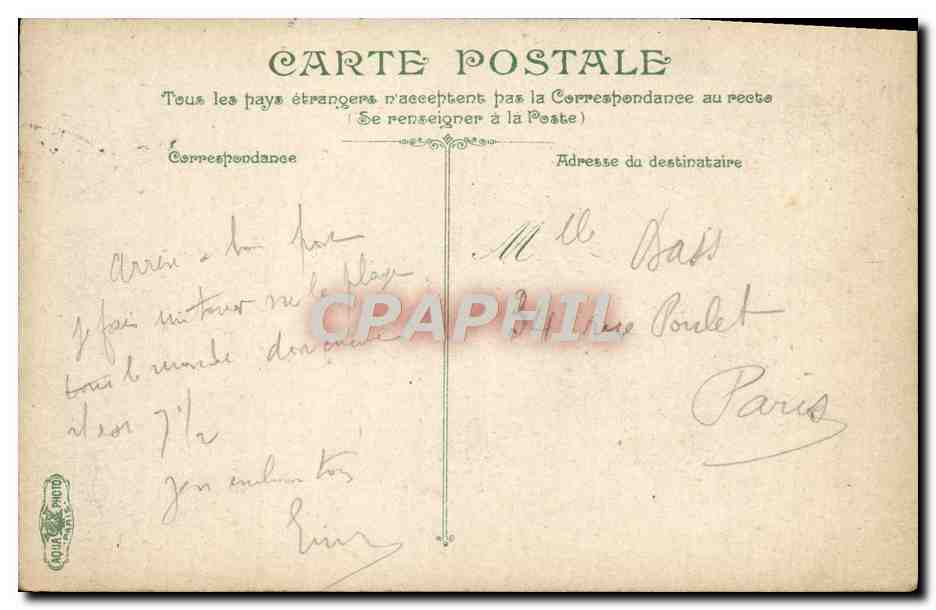 CPA Dieppe vue sur la Gare Marittime prise des falaises du Pollet Bateaux — Rückseite