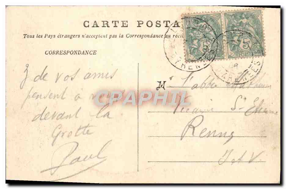 Lourdes — Saint-Michel — Verlag Lourdes, Nr. 7834 — Rückseite
