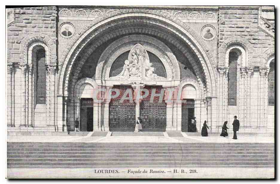 CPA Lourdes Facade du Rosaire