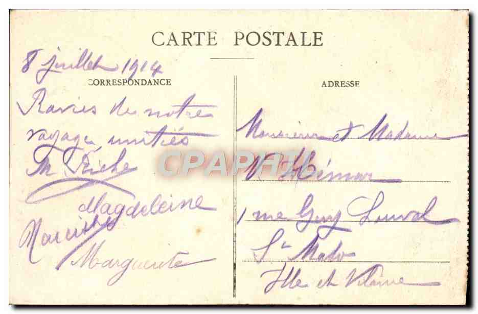 CPA Lourdes Le Chateau Fort — Verso