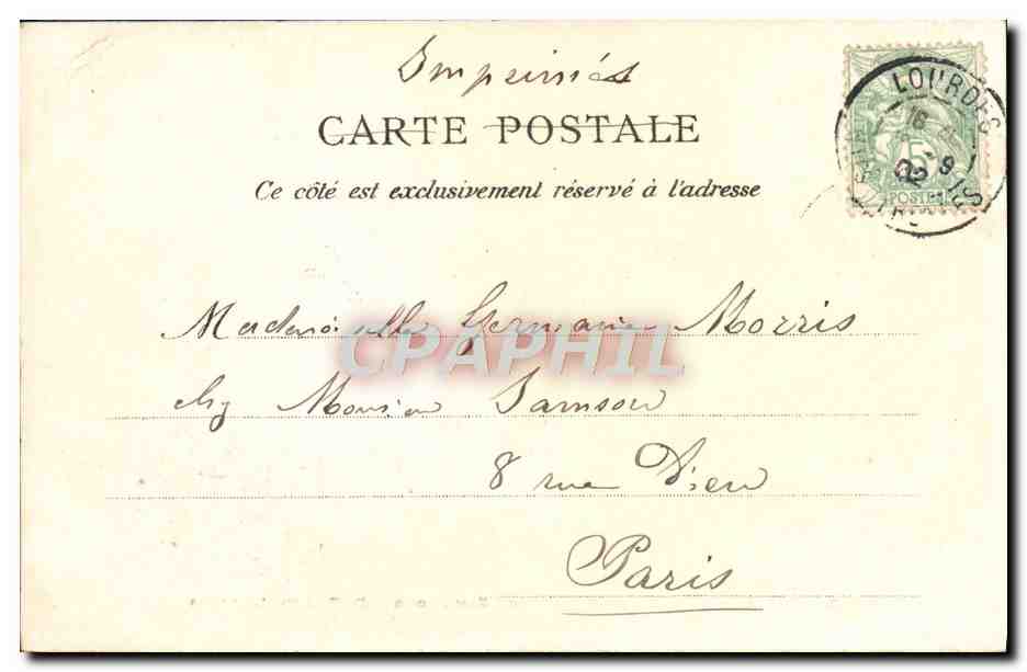 CPA Lourdes Maison Paternelle de Bernadette Soubirous — Verso