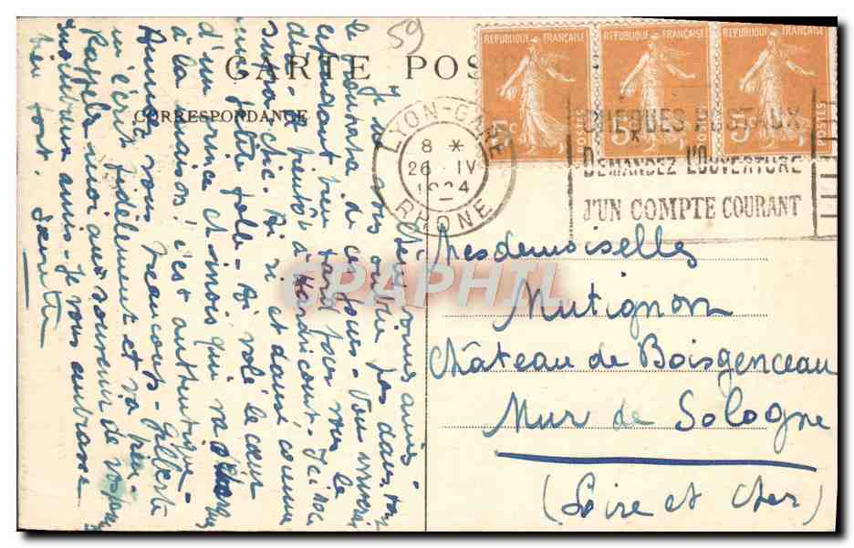 CPA Lyon Notre Dame de Fourviere L'abside et l'ancienne chapelle — Verso