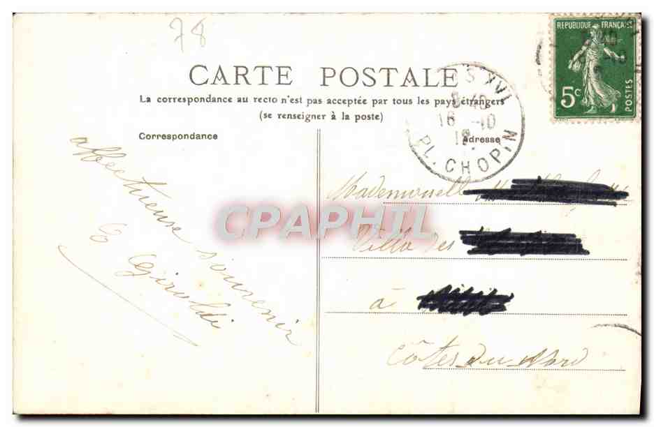 CPA Paris Auteuil Chemin de Fer de L'Ouest — Rückseite