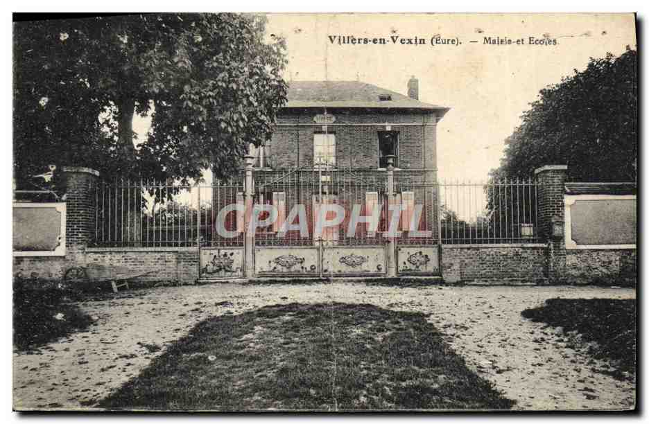 CPA Villers en Vexin Mairie et ecoles
