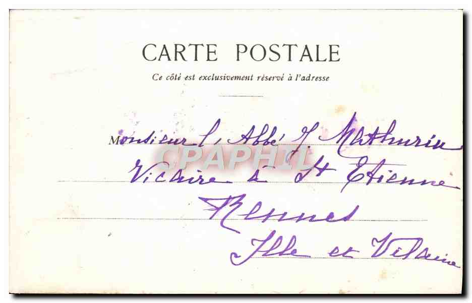 CPA Lourdes Maison des Peres Attelage Cheval — Verso