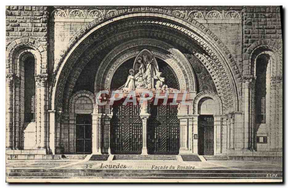 CPA Lourdes Facade du Rosaire