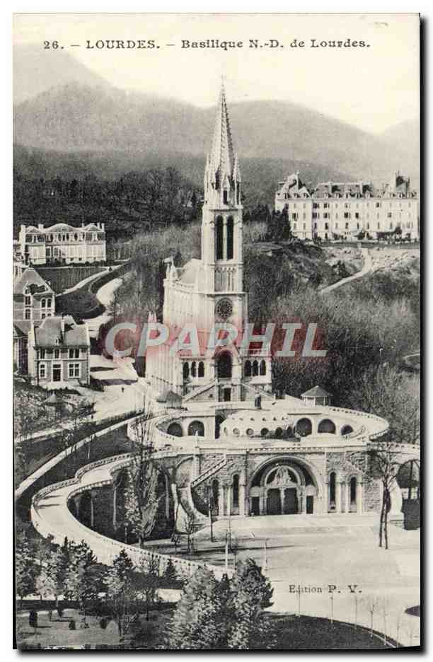 CPA Lourdes Basilique Notre Dame de Lourdes