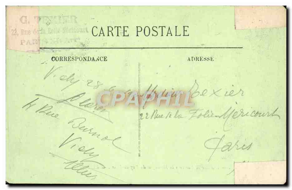 CPA Vichy L'Allier et Vue vers la Montagne du Puy de Dome Lavandieres — Rückseite