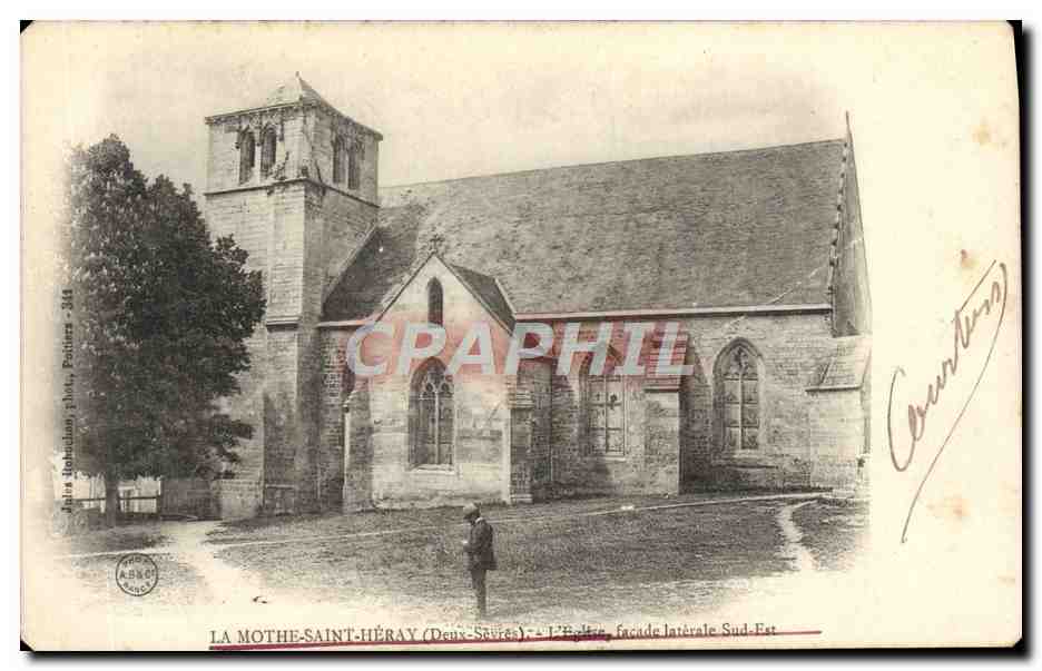 CPA Le Mothe Saint Heray L'Eglise facade laterale