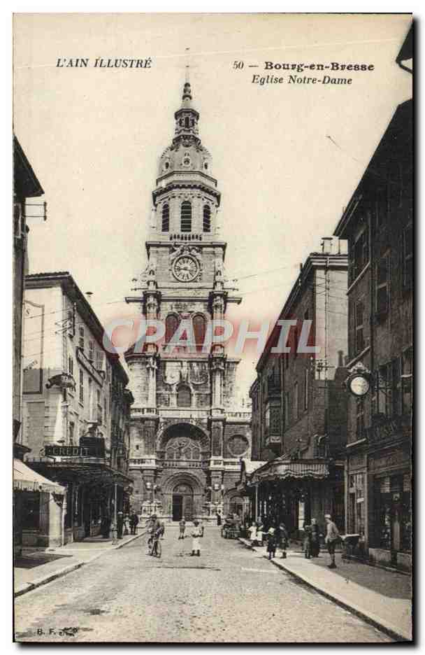 CPA L'Ain Illustre Bourg en Bresse Eglise Notre Dame