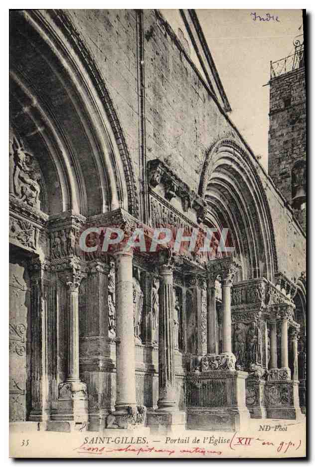 CPA Saint Gilles Portail de l'Eglise