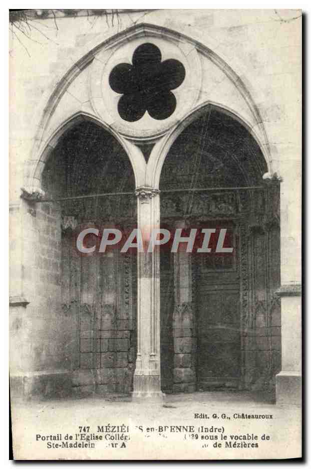 Portail de l'Église Sainte-Madeleine — Mézières-en-Brenne (Indre) — Édit. G.G., Châteauroux