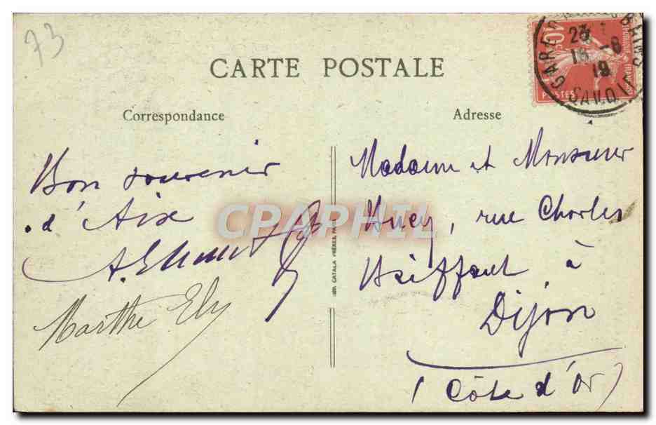CPA La Savoie Environs d'Aix Les Bains Pont de l'Abime — Verso