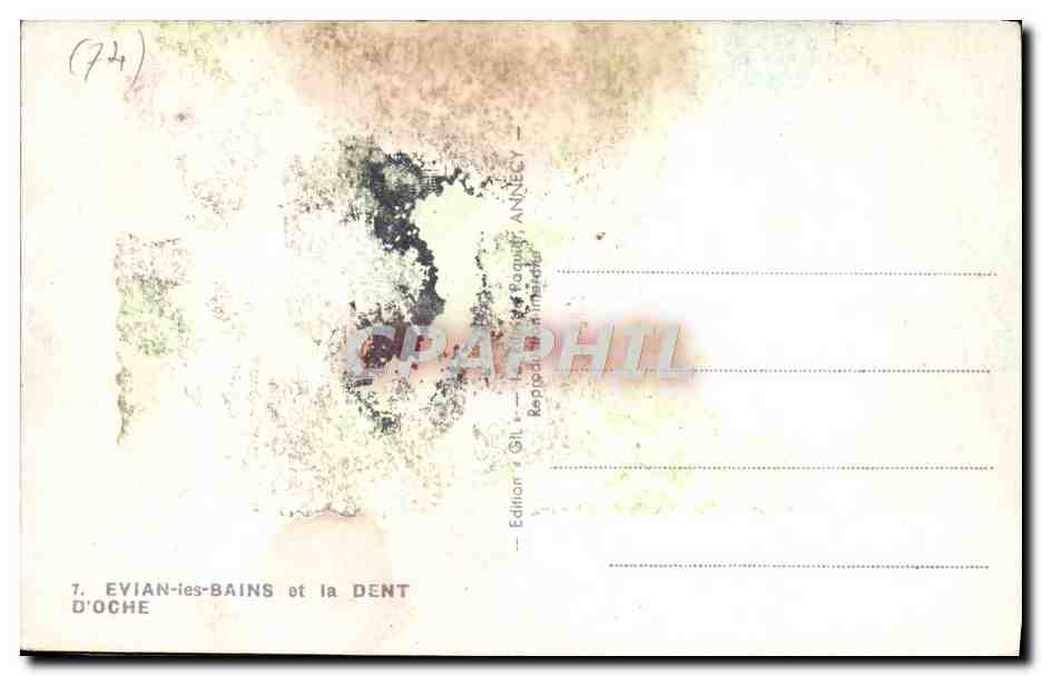 Evian-les-Bains y la Dent d'Oche — Edición Anjou — Reverso