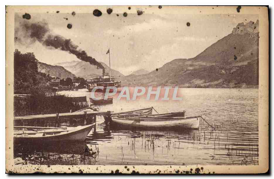 Lago de Annecy — vista del muelle — Editor: Lévy et Nuret, Annecy