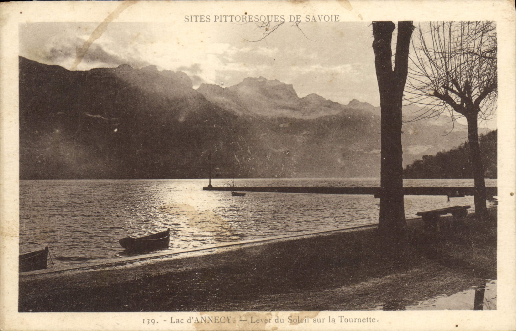 Lac d'Annecy — Lever du Soleil sur la Tournette — Sites Pittoresques de Savoie, n°139