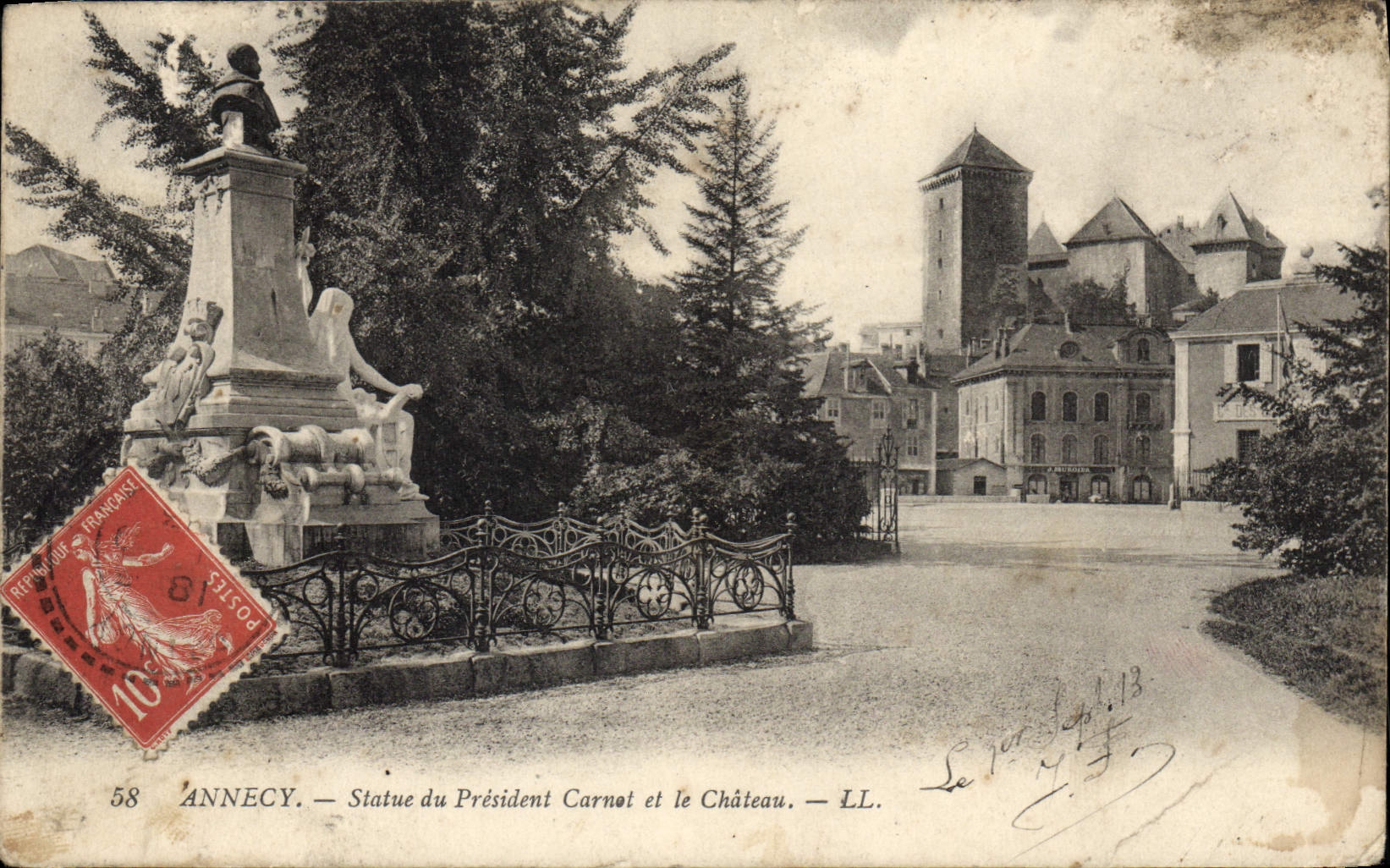 Annecy — Statue of President Carnot and the Castle — LL.