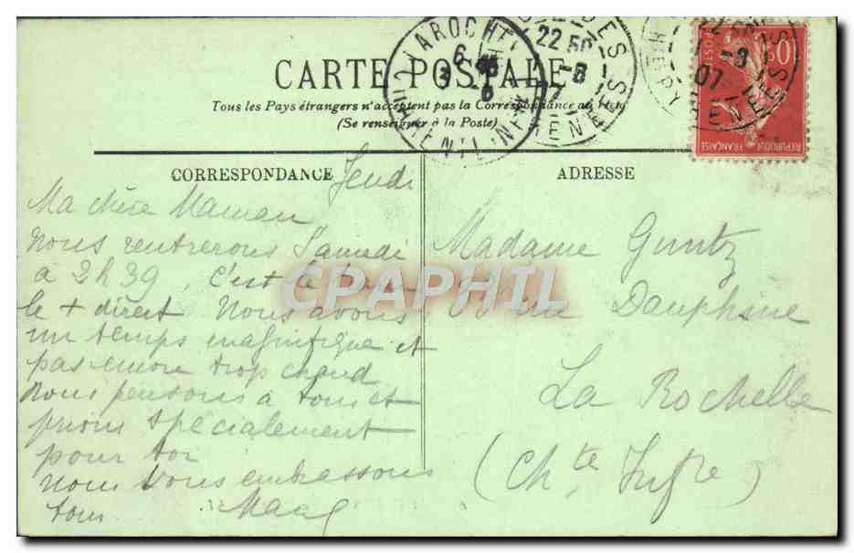 CPA Lourdes La Grotte — Verso